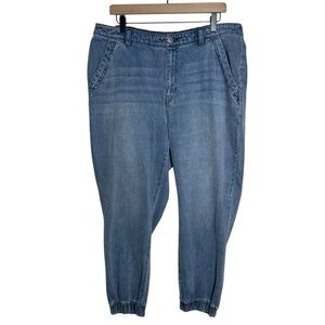 Style & Co Jogger Style Jeans High Rise Elastic Waist Denim Pants Sz 16W Blue